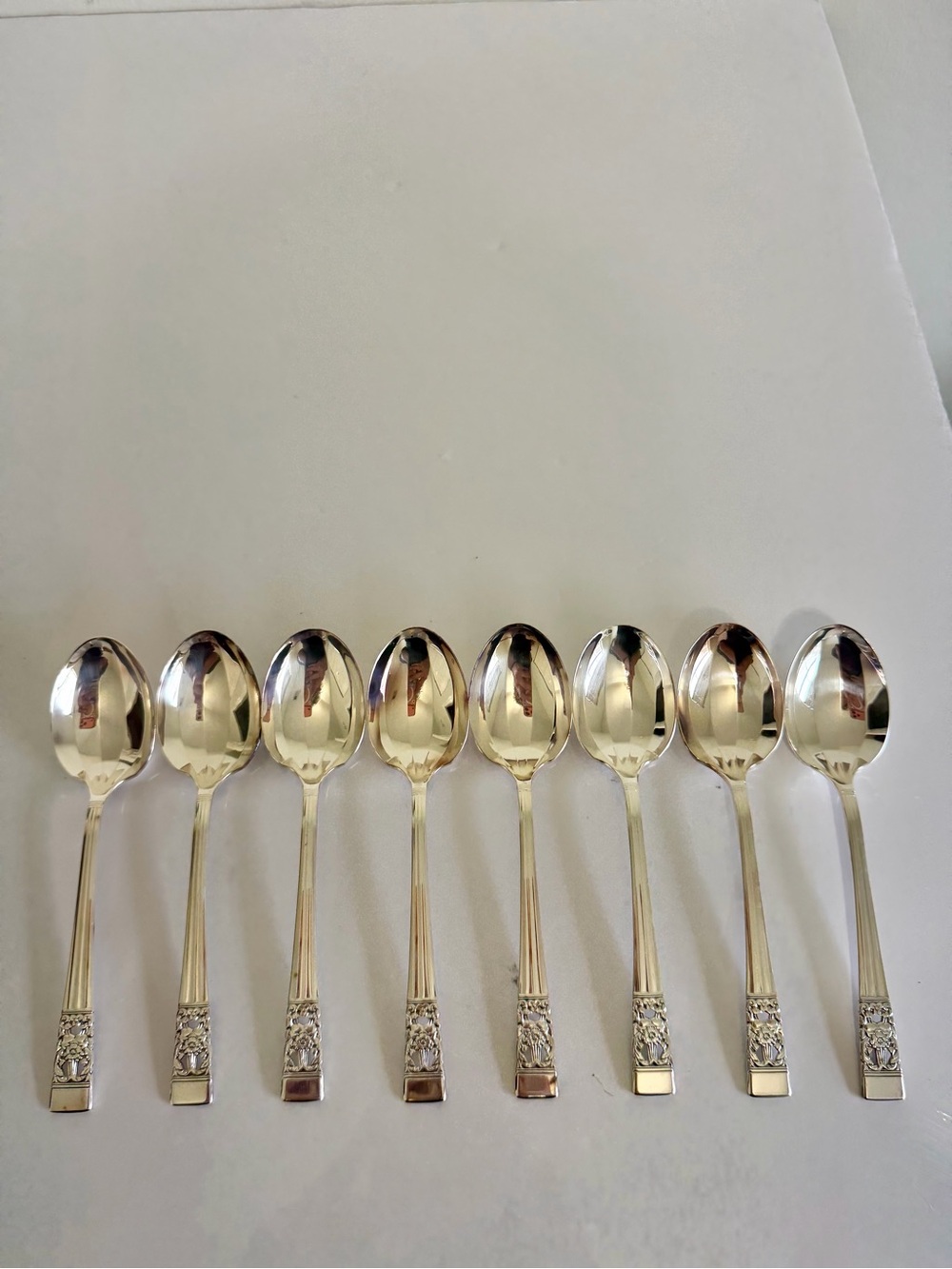 Set of 8 Oneida Community CORONATION Teaspoons 1936 Silverplate No Mono 6.1